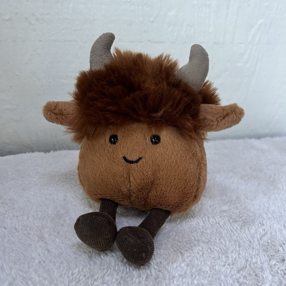 AUTHENTIC Jellycat AMUSEABEAN HIGHLAND COW-NWOT Retired HTF
